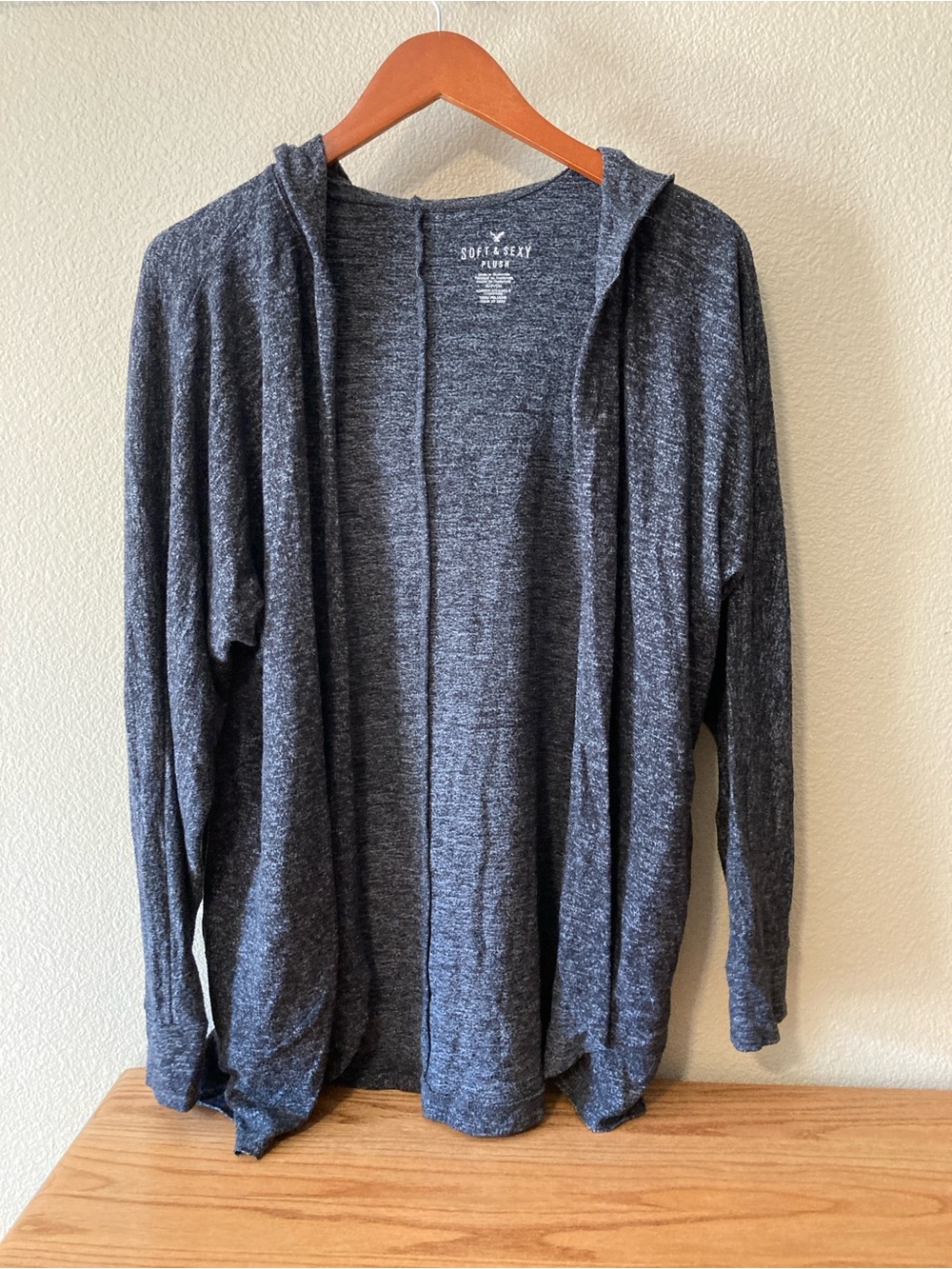 American Eagle Outfitters Soft & Sexy Plush Cardigan in Charcoal